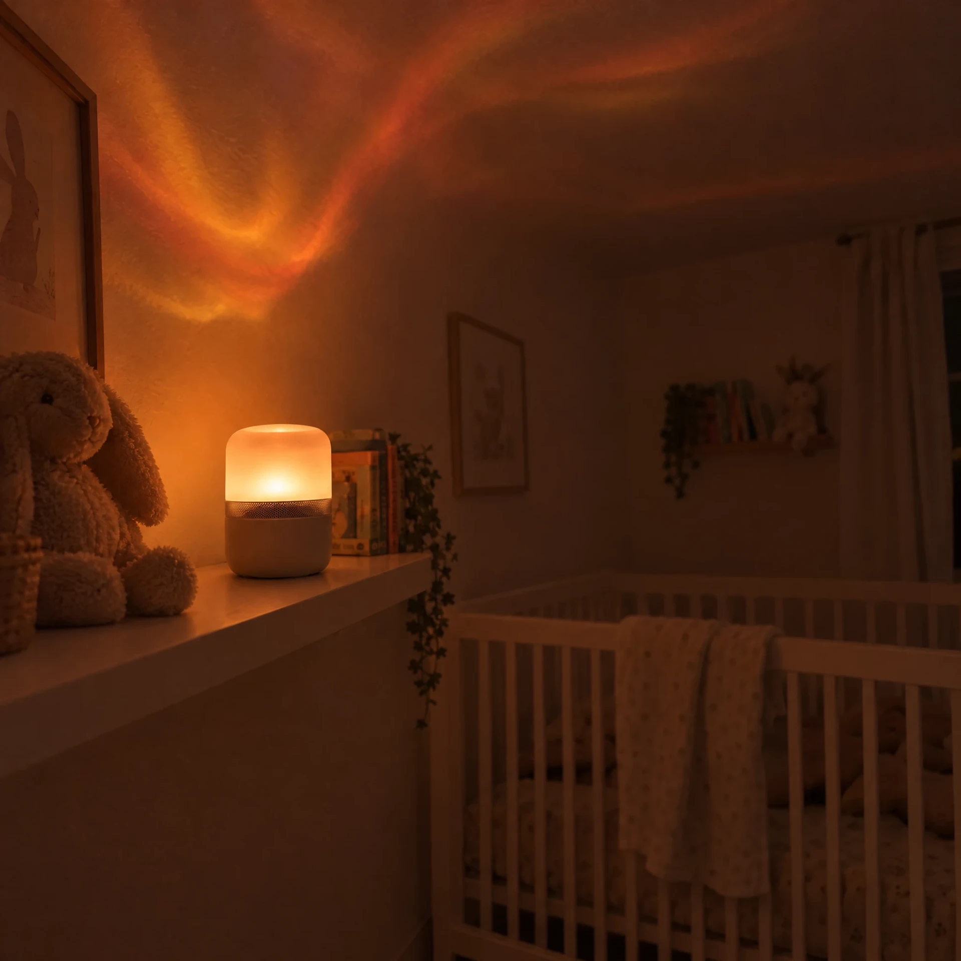 Habitación infantil con Clavelux en una balda alta